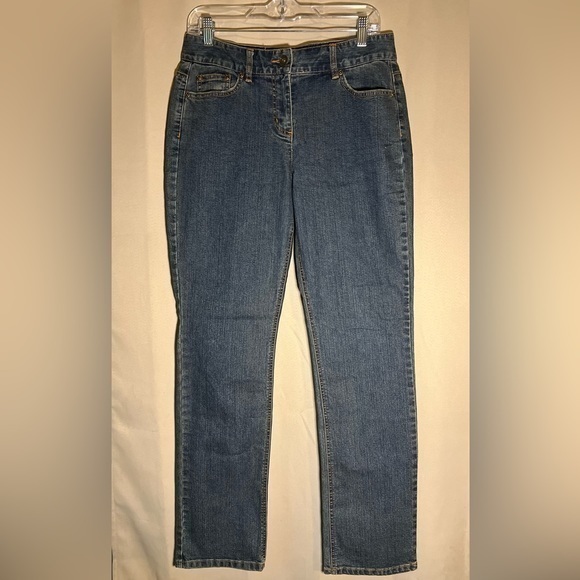 Vintage Tapemeasure Size 10 Straight Leg Blue Denim High Rise Jeans - Picture 1 of 14